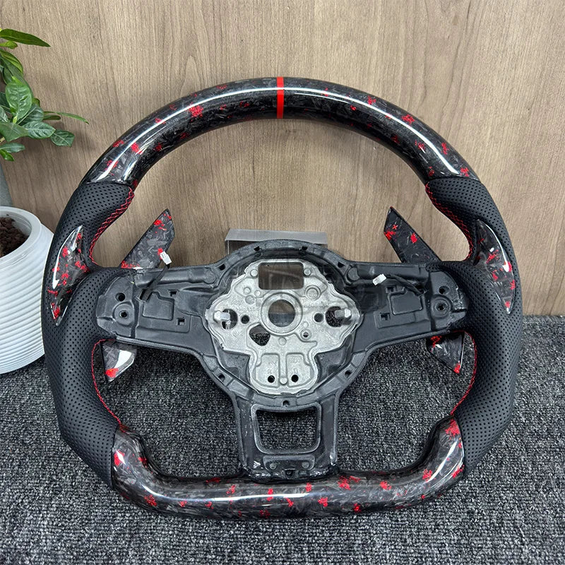 For Volkswagen Golf 7 MK7 MK7.5 GTI Scirocco forged carbon fiber steering wheel forged carbon fiber shift paddles