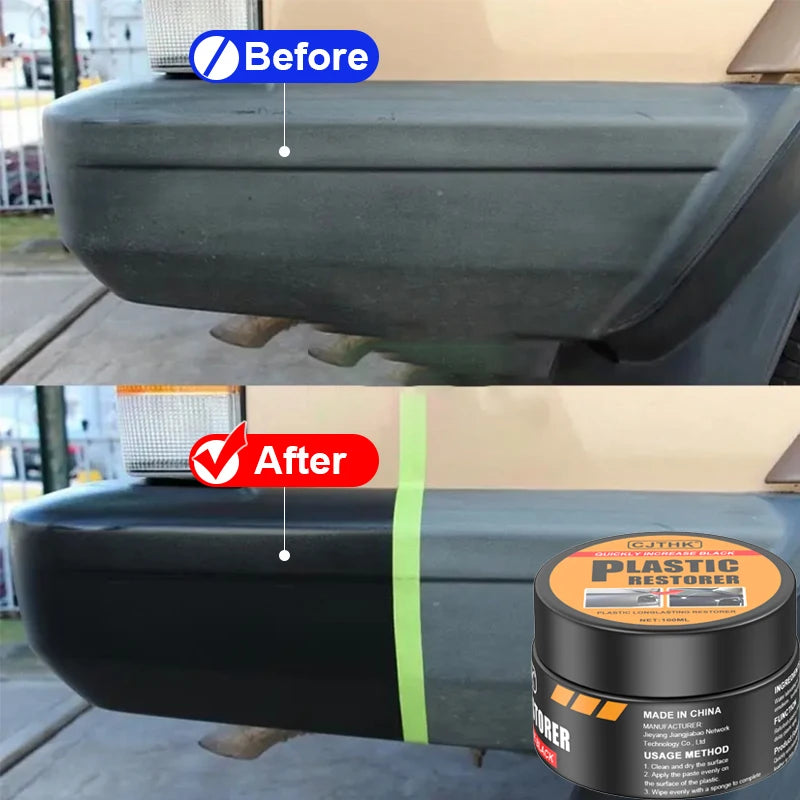 Car Plastic Restorer Crystal Clear Auto Interior Leather & Panel Renewal Wax Coating Agent Back To Black Gloss Car Wax Polish