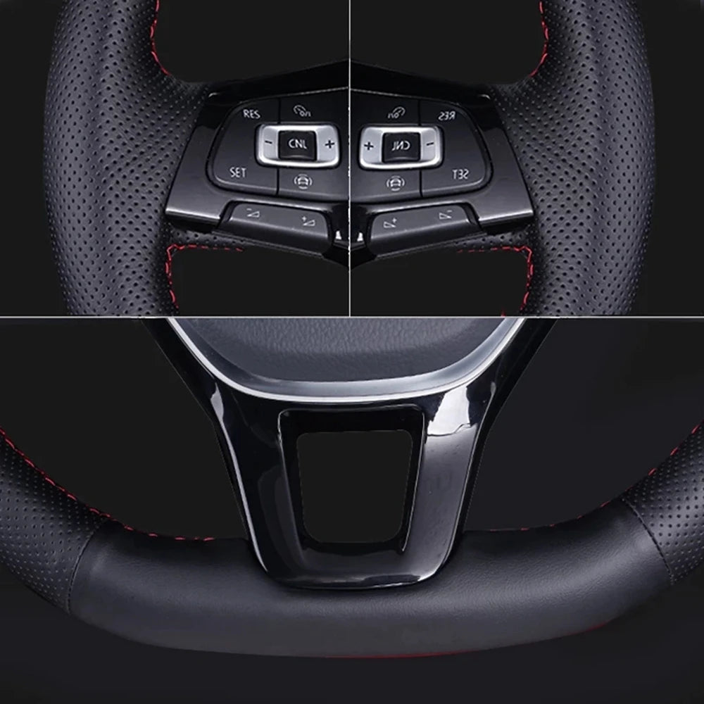 Car Steering Wheel Braid Cover Black Artificial Leather For Volkswagen VW Golf 7 Mk7 Touran Up New Polo Jetta Passat B8 Tiguan