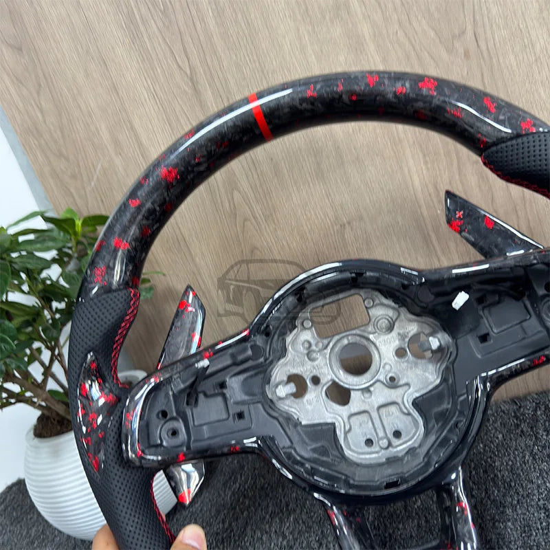 For Volkswagen Golf 7 MK7 MK7.5 GTI Scirocco forged carbon fiber steering wheel forged carbon fiber shift paddles