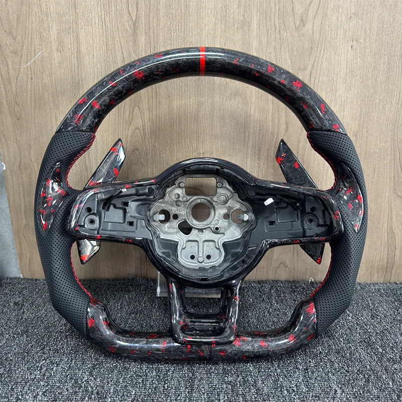 For Volkswagen Golf 7 MK7 MK7.5 GTI Scirocco forged carbon fiber steering wheel forged carbon fiber shift paddles